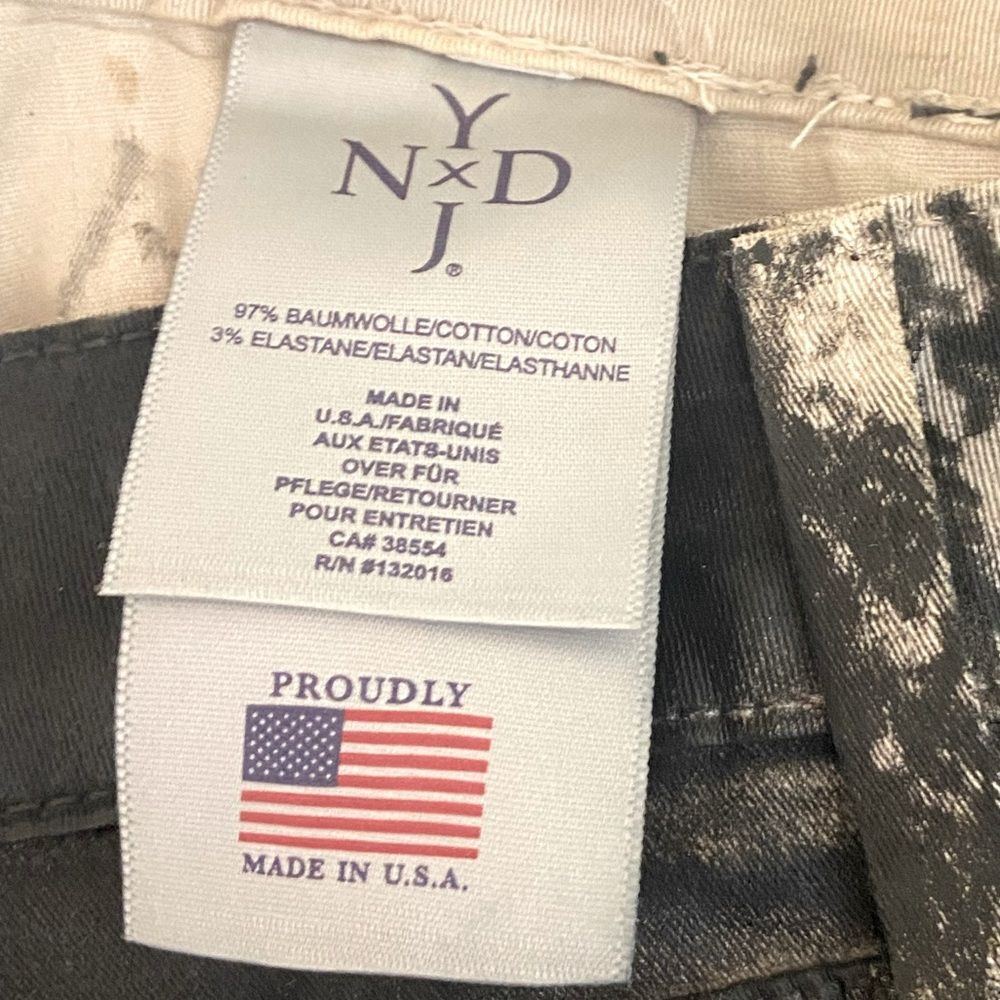 NYDJ - black jeans with snake print side stripes. Slim cut and true to size. - Picture 11 of 15
